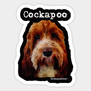 Red and White Cockapoo / Spoodle and Doodle Dog Sticker